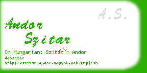 andor szitar business card